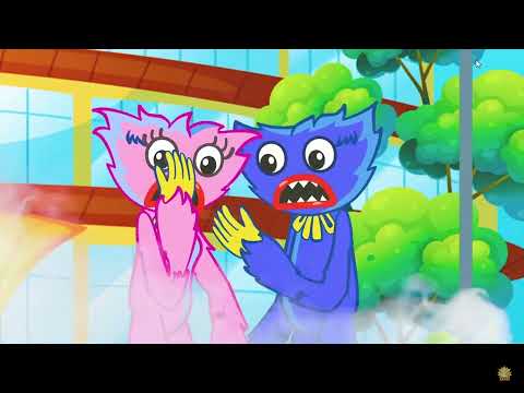 Fart Fight   Huggy Wuggy and Kissy Missy Vs Mommy Long Legs   Battle Fart   Fart Animation