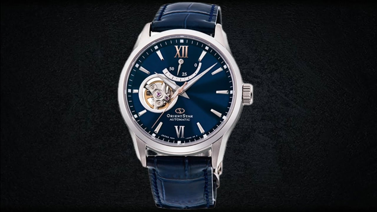 Orient Star Automatic Open Heart Analog Blue Dial Men's Watch 