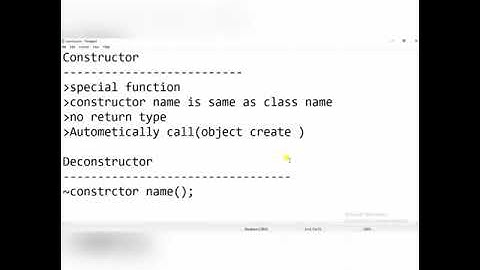Constructor & Deconstructor by Ms. Harsha Nishad, Asst. Professor, SRU Raipur (C.G.)