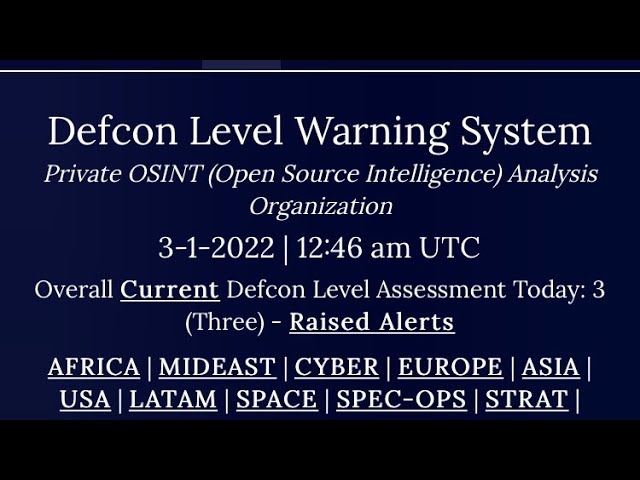 US DEFCON level Revised , United States current DEFCON Level 3