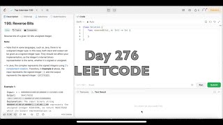 Celebrity Day 276:  LeetCode Problem 190. Reverse Bits - Swift Wealth