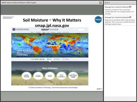 NASA Earthdata Webinar: NASA Soil Moisture Active Passive Mission (SMAP) Data Products