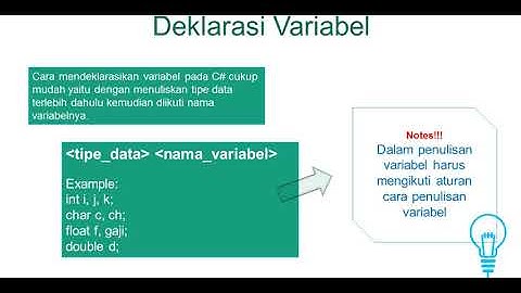 Variabel Dalam C#