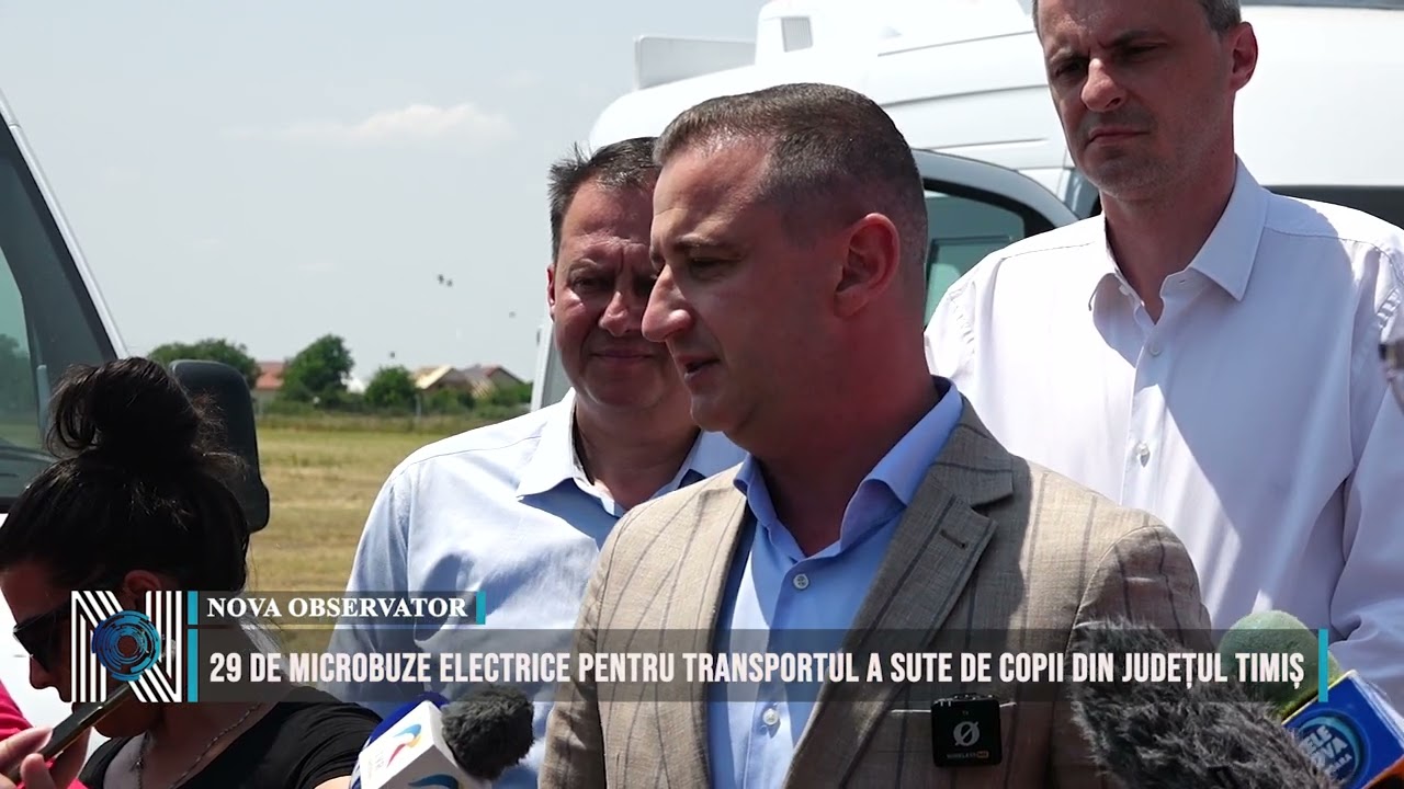 29 de microbuze electrice pentru transportul a sute de copii din județul Timiș 29 de microbuze electrice pentru transportul a sute de copii din județul Timiș