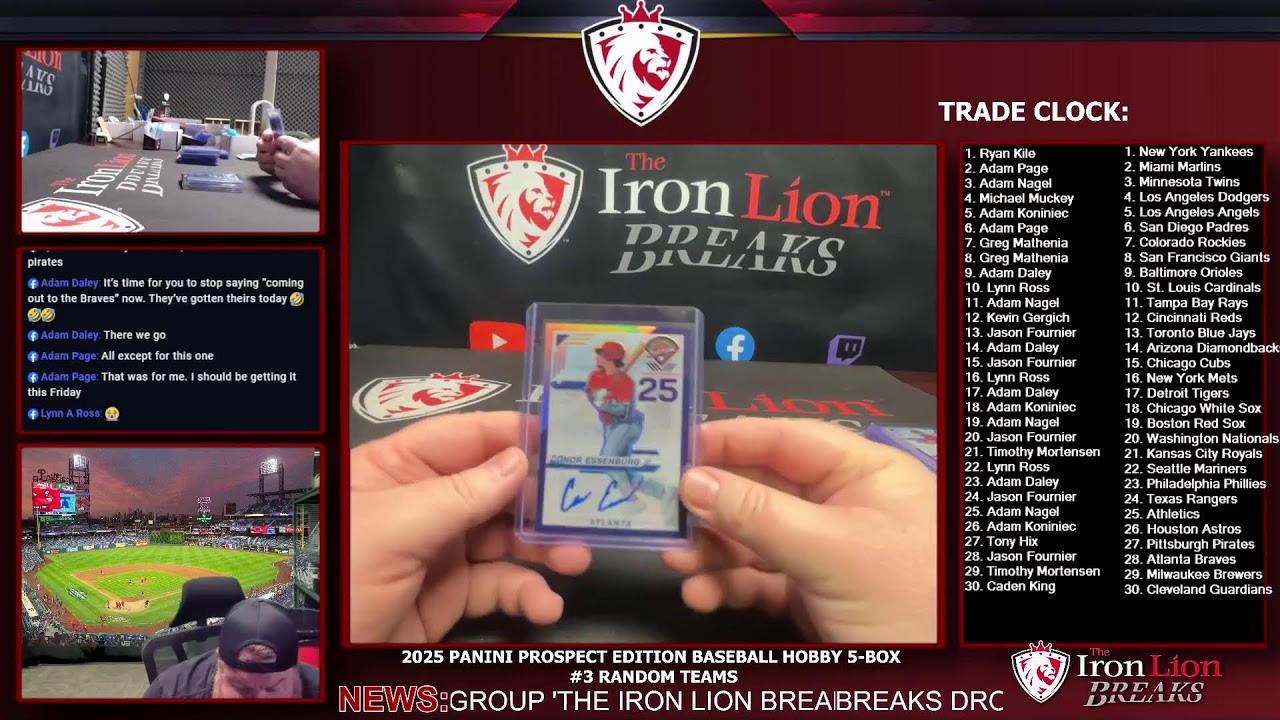 2025 Panini Prospect Edition Baseball Hobby 5-Box #3 Random Teams