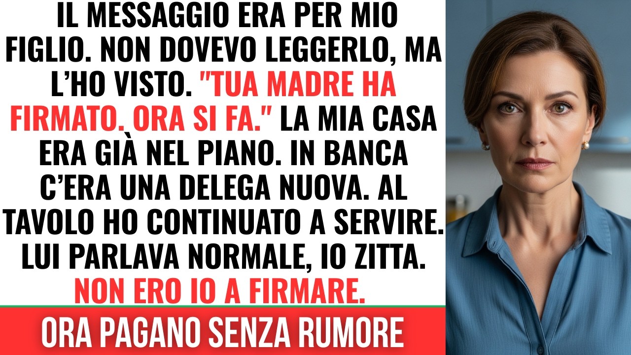 Ho visto un messaggio sul telefono di casa… e ho capito che stavano decidendo al posto mio…