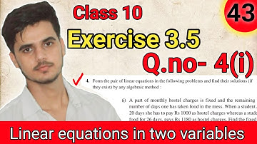 Exercise 3.5, Q.no 4(i) , chapter 3|Class10  maths NCERTsolutions by chapra study point#ncert #cbse