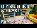 DIY ELECTRIC FIREPLACE HEARTH + BUILT-INS : Adventuring Family of 11