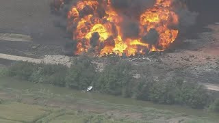 Ruptured pipeline causes fire at private oil field in Brazoria County, authorities say