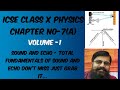 #ICSE #CLASS_X #PHYSICS #CHAPTER_7 #EXCRCISE_A #SOUND #PART_1