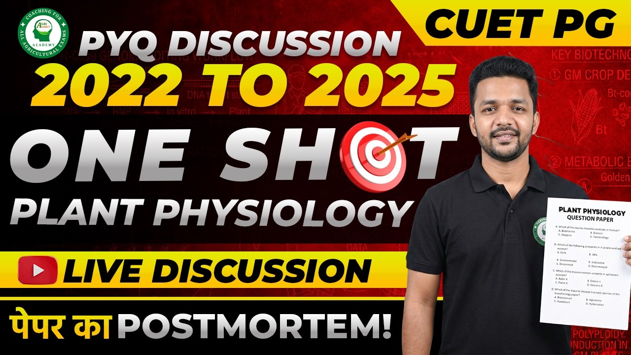 CUET PG 2022 & 2025 Plant physiology PYQ Discussion | One-Shot Revision | Live Paper Analysis