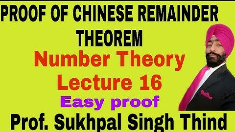 Proof of Chinese Remainder Theorem //Number Theory Lecture 16//Chapter 6//
