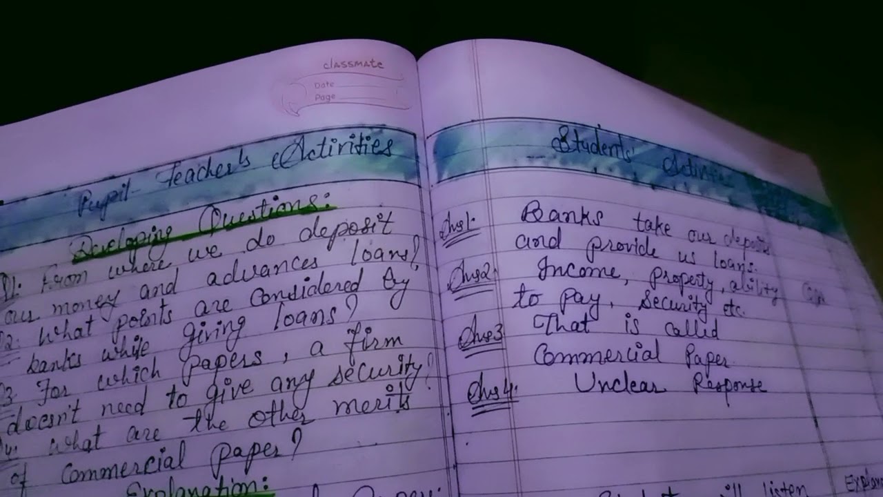 lesson plan on commerce topic: commercial paper