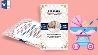 Download Template Undangan Aqiqah di Word | Desain Undangan Tasyakuran Bayi Siap Edit