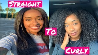 REVERTING MY NATURAL HAIR FROM STRAIGHT TO CURLY | PALMER&#39;S COCOA BUTTER &amp; BIOTIN