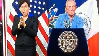 Sign language interpreter for Mayor Bloomberg !