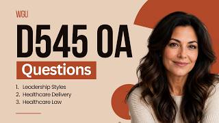 "THIS Video Saved My D545 OA" – Healthcare Administration Q&A (2026)
