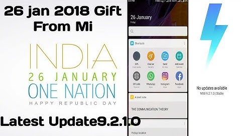 26 JAN 2018 "Gift From MI" latest Update MIUI 9.2.1.0
