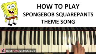 HOW TO PLAY - SPONGEBOB SQUAREPANTS Theme Song (Piano Tutorial Lesson) screenshot 3