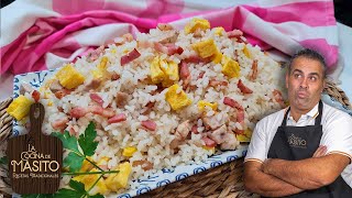 Arroz frito tres delicias con bacón ¡VERAS QUE FACIL!