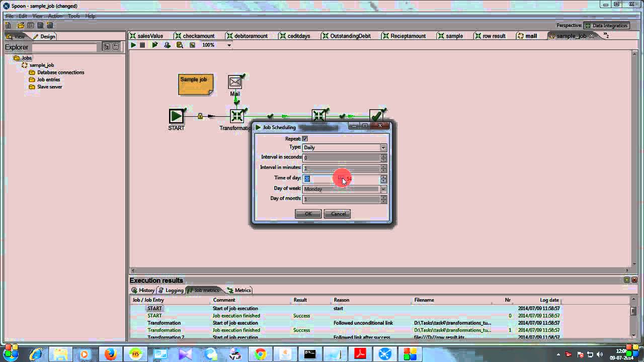 schedule job in pentaho YouTube