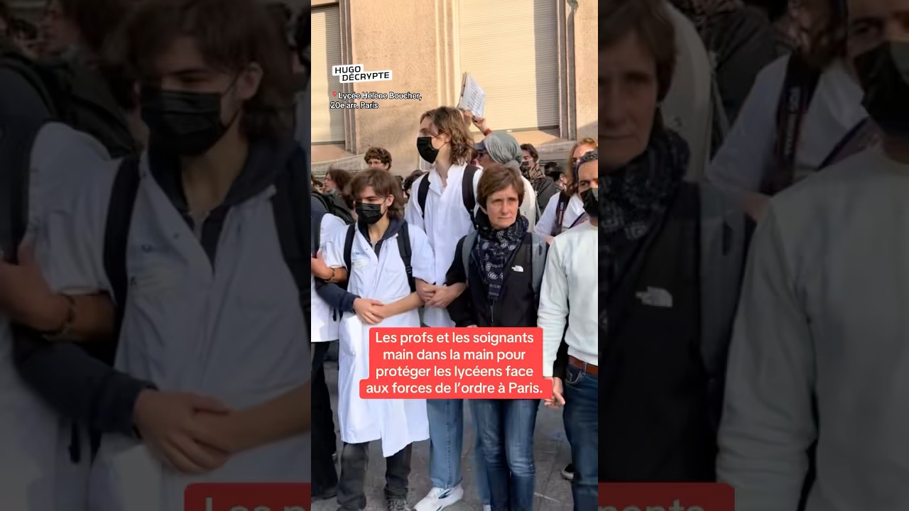 Les profs et les soignants main dans la main pour protéger les lycéens face aux forces de l’ordre