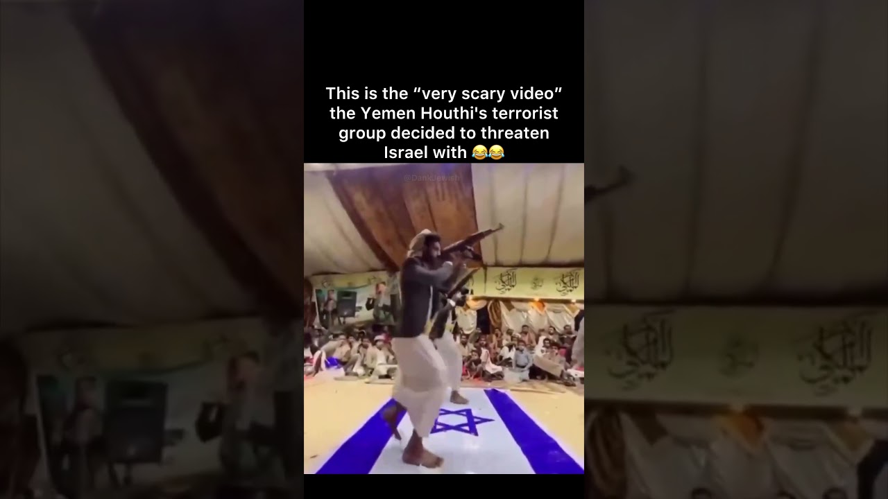 The Houthis are dancing on Israel flag.