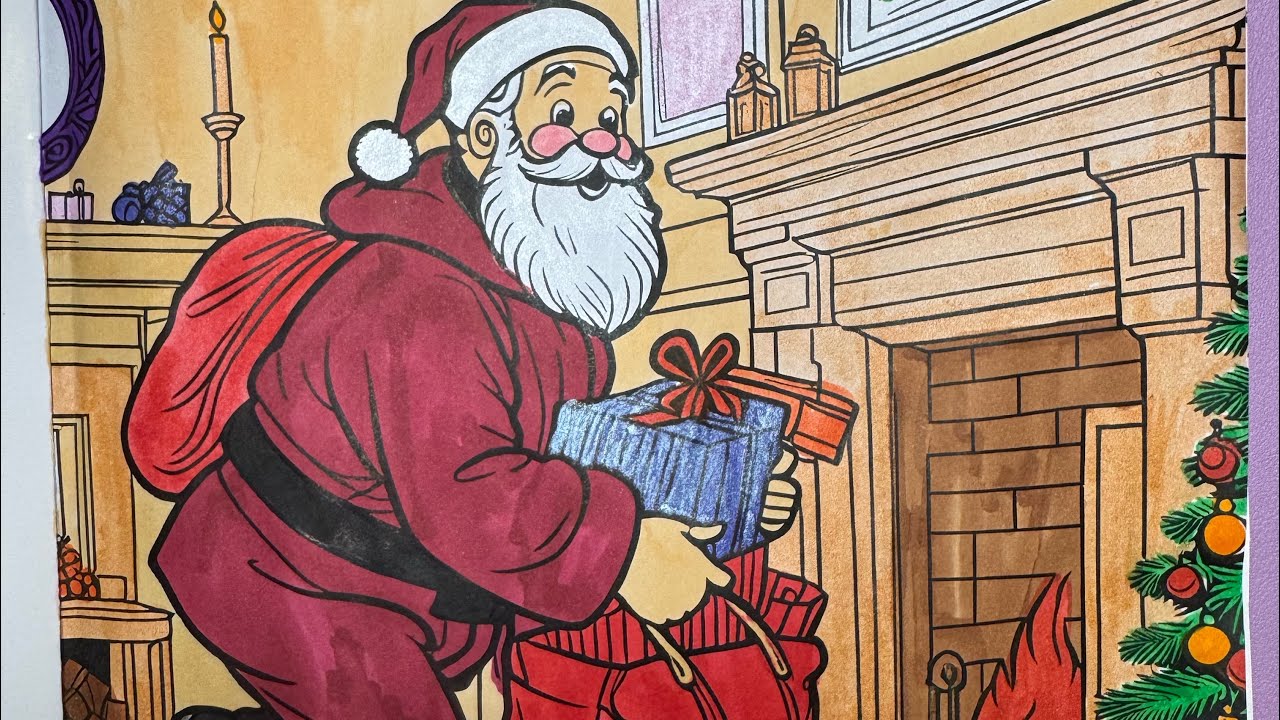 Santa Claus with Gifts 🎁 | Calm Coloring for Kids and Adults