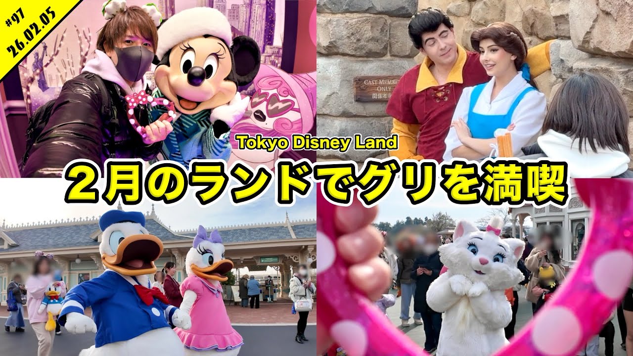 【Vlog】今混雑がヤバい！？２月のディズニーランドでグリーティングを満喫！パレードも【混雑状況】