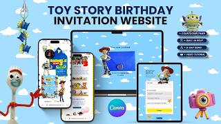 Toy Story Birthday Invitation website with music and RSVP | Toy Story Party invitation