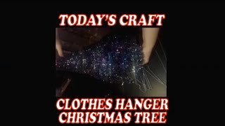Here is a tutorial on how to create a Christmas tree out of hangers and garland. Materials Needed: 6 wire clothes hangers Hot Glue 