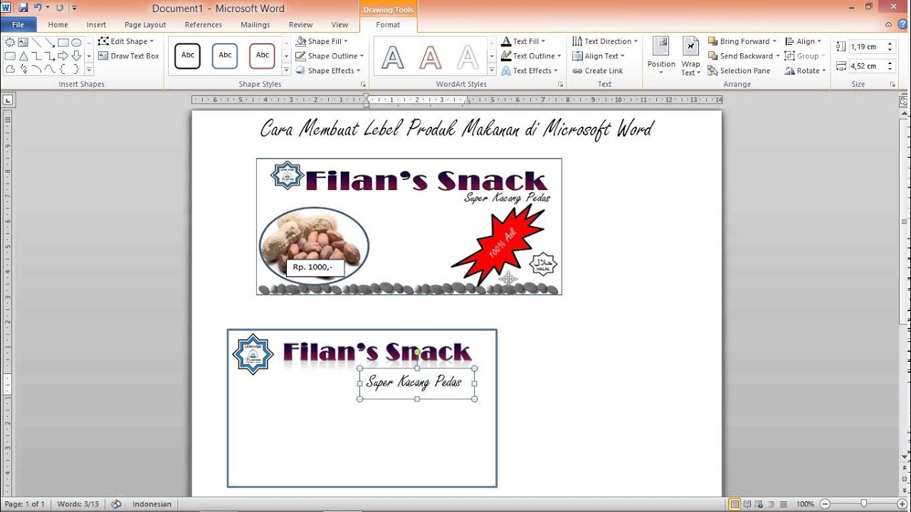 Cara Membuat Label Produk Makanan - YouTube