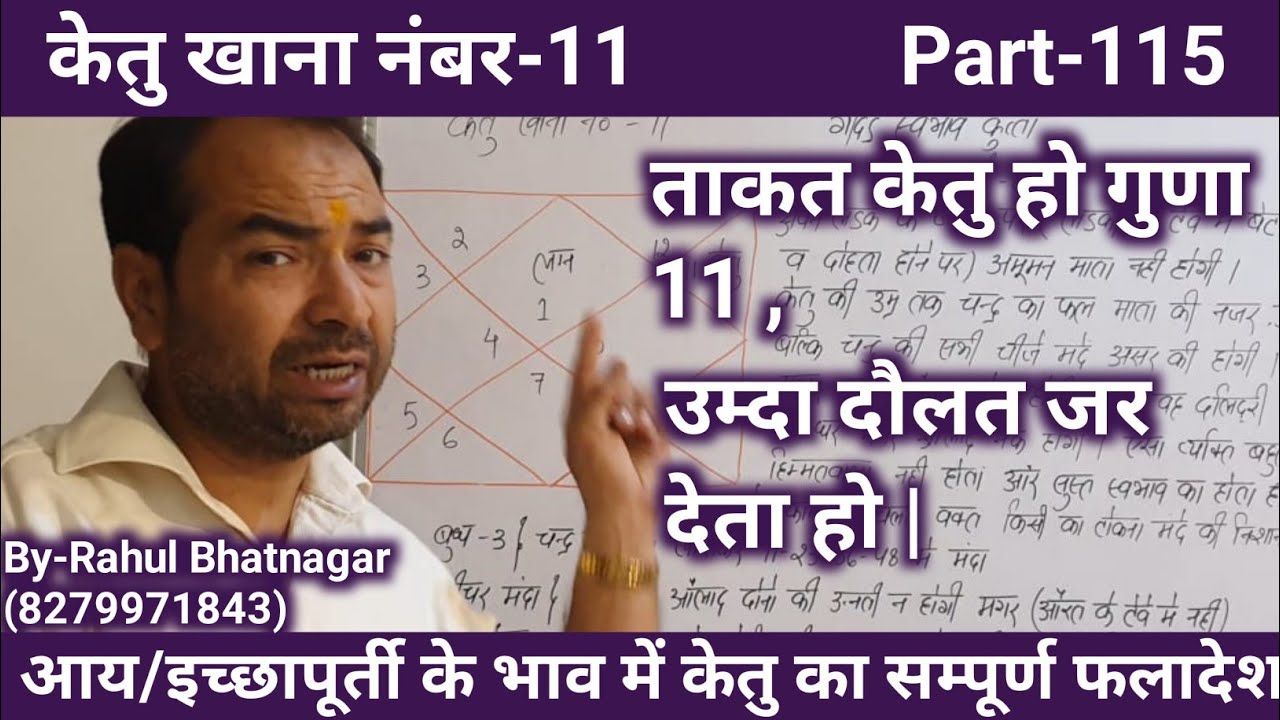 Ketu in 11th house/ केतु खाना नंबर-11/ग्यारवे भाव में केतु /Lal kitab/By-:Rahul Bhatnagar, Class-115