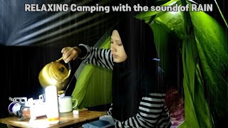 Camping with rain, wind & thunder, in a beautiful & serene forest. ASMR