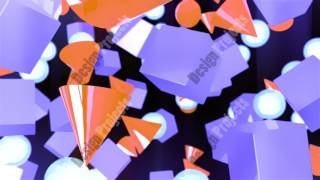 Abstract CGI motion graphics with geometric primitives