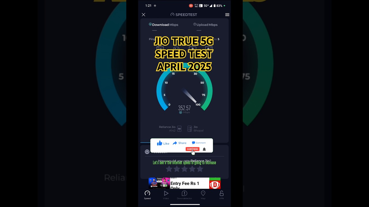 Jio True 5G Speed Test April 2025|Jio True 5G Speed Under 500 Mbps| 