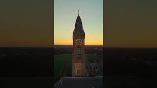 Tongerlo Abbey during sunset 🌞✨ #travelinspiration #drone #cinematic #clocktower screenshot 3