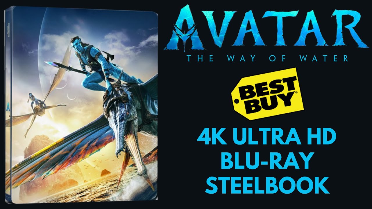 NEW) AVATAR Way of Water 4K Blu-ray + Blu-ray + digital code Steelbook Tin