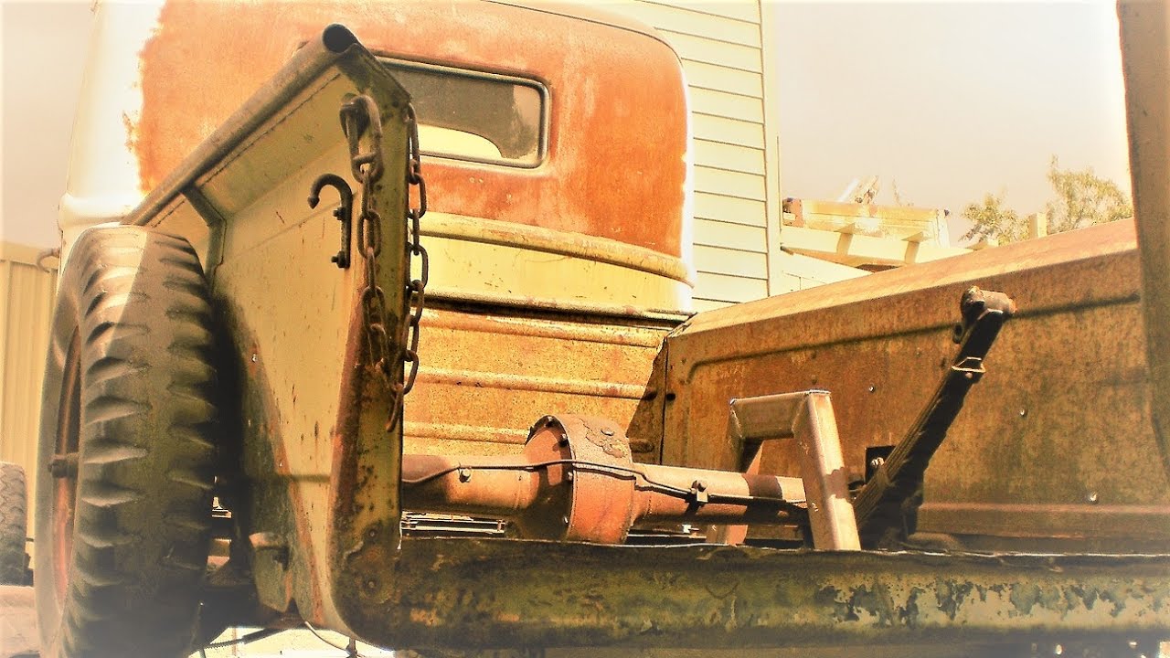 Rear frame notch, getting ready for air ride. (PART 3) 1947 ford p/u rat rod build YouTube