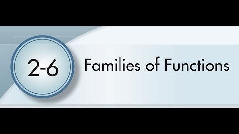2-6 Families of Functions