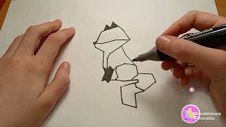 Как нарисовать милую лису | Детский рисунок лисы