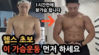 헬스 초보 가슴운동 윗가슴 위주 1시간 루틴
