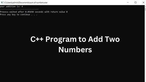 Write a C++ program to add two numbers | Program to sum two numbers in c++ language in Urdu/Hindi