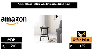Amazon Brand   Solimo Wooden Stool 24&amp;quot; Black