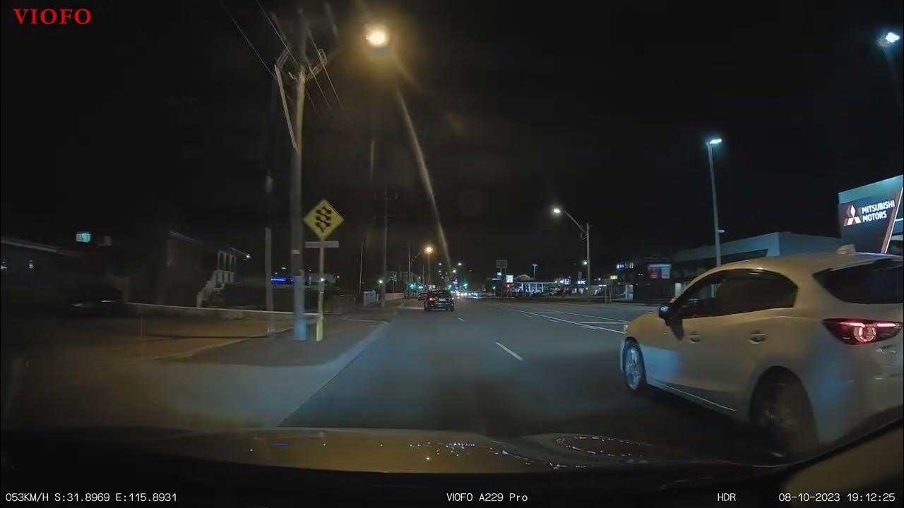 Viofo A229 Pro Dash Camera sample (front) (night footage at 4K max