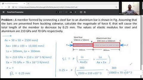 Change in length for connected bar/ Simple stress and strain/Strength of Materials
