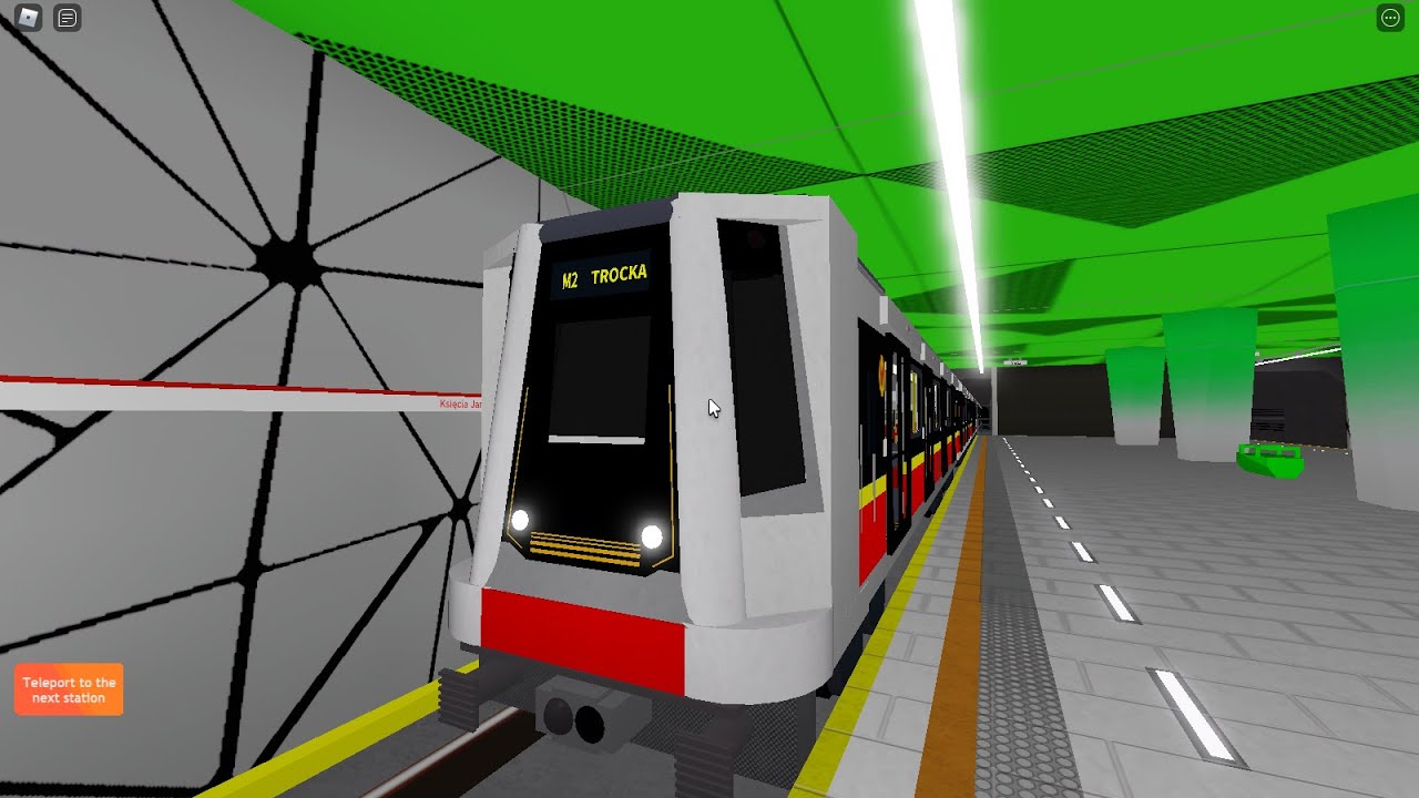 Roblox Warsaw Metro Automated: Siemens Inspiro na całej trasie linii M2 (Trocka - Księcia Janusza)