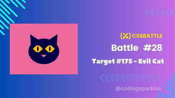 CSS Battle - Evil Cat | Target 175 - 100% Solution | CSS Challenge