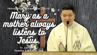 MOTHER'S INSTINCT  Homily by Fr. Danichi Hui May 20, 2024 (Memorial of Mary, Mother of the Church)
