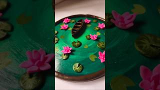 DIY lotus pond 🪷#shorts #viral #diy #cakebase #craft #clayart #trending #aesthetic #lotuspond